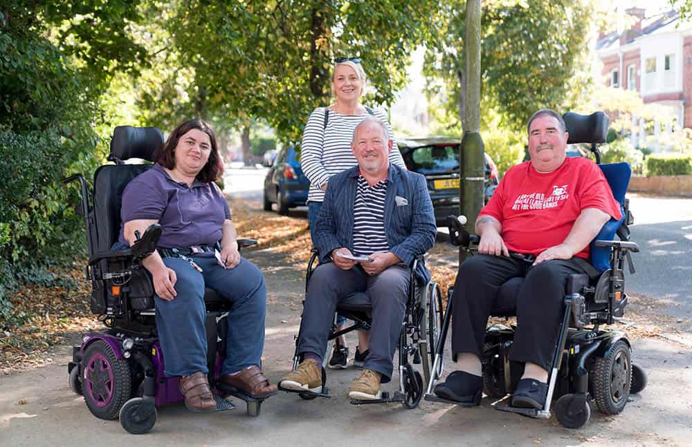 29S L-R Supported living resident Kay Torres, Councillors Iain Dobie and Klara Sudbury, Dave Evans