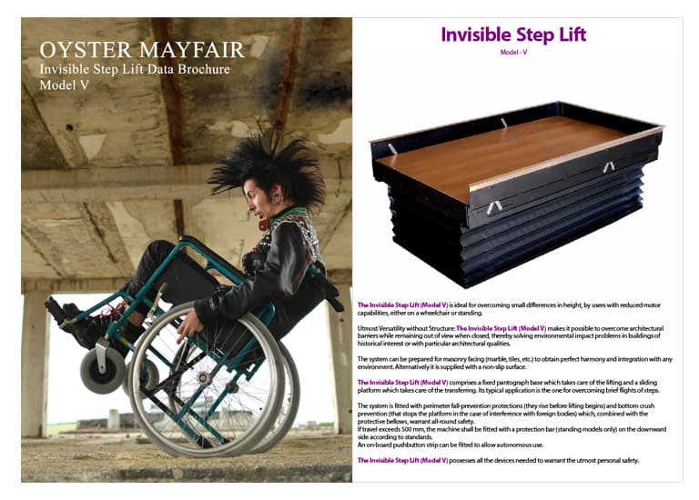 oyster mayfair step lift new brochure