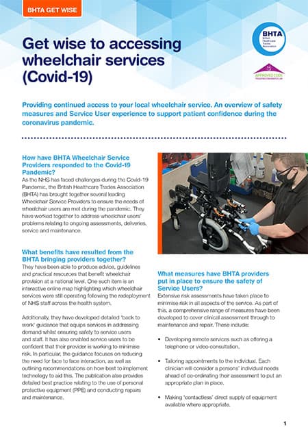BHTA Get Wise to Accessing Wheelchair Services guide image