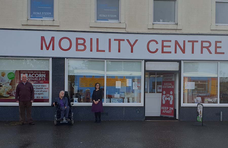 Thistle Help and Mobility Centre founders outside Mobility Centre branch