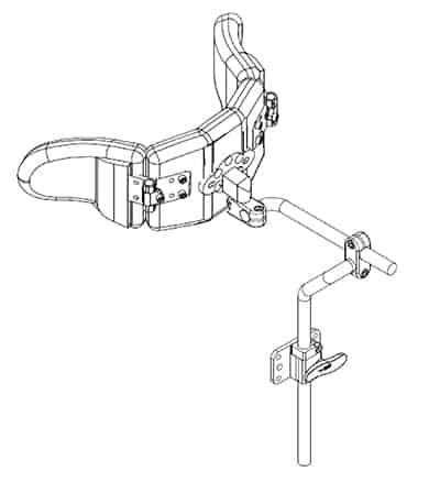 Figure 6. A head rest mounting system suitable for offcentre pad mounting