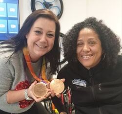 Rebecca Marsh, Head of Technical and Services, with Paralympic sailor (and valued Better Mobility customer) Alexandra Rickham